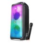Caixa de som bluetooth 80W com microfone e controle remoto