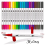 Caneta Brush Pen 36 Cores Duas Pontas Pincel Fina Canetinha